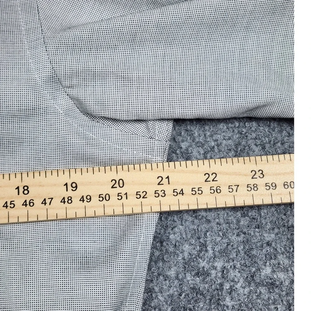 Banana Republic Mens Non Iron Slim Fit Dress Shirt Grey White Cotton Small